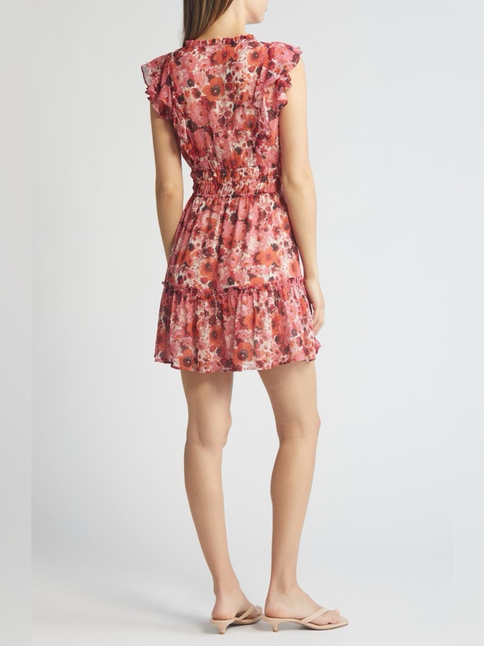 PAIGE Muriel Floral Print Silk Minidress Size 6 - Picture 6 of 8